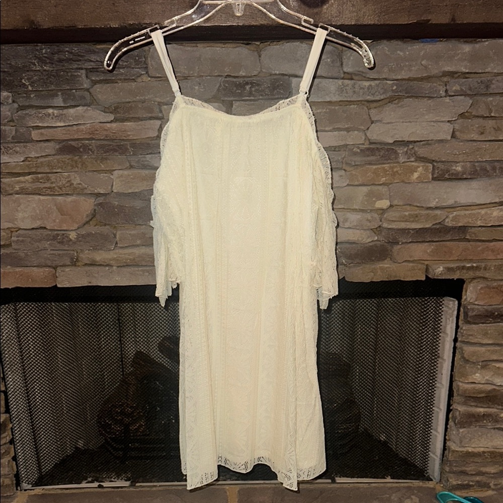 Elegant Cream Lace Mini Dress